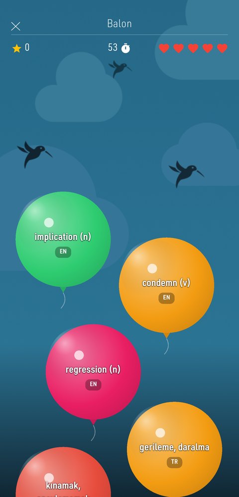 Balon oyunu ekran görüntüsü